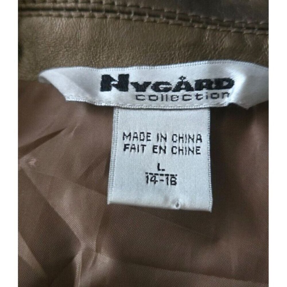 Nygard Collection Gold Studs Collared Leather & Knit Front Zip Jacket Women' L - Picture 5 of 8